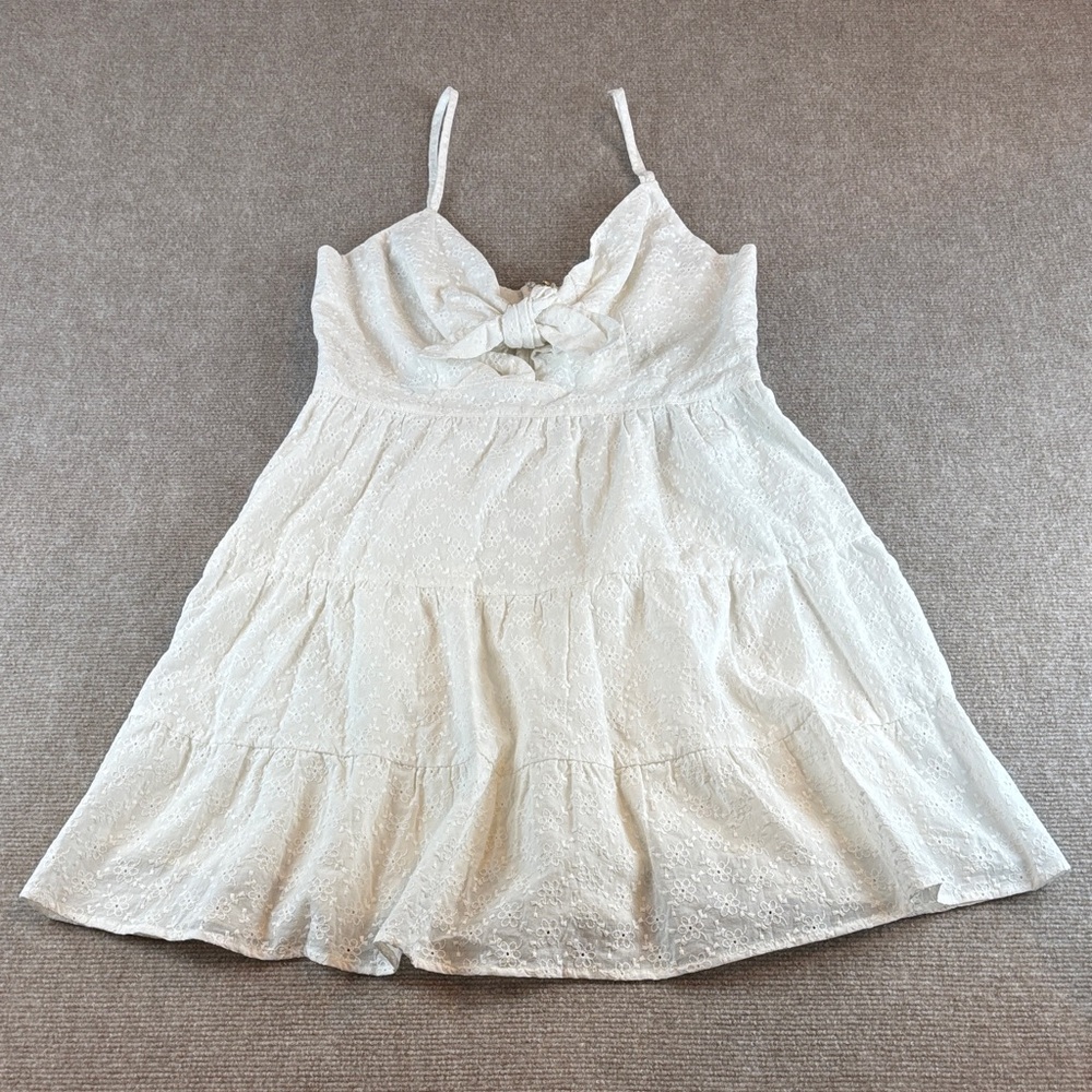 Lost + Wander White‎ Eyelet Adjustable Straps Summer Mini Dress Size S NWOT